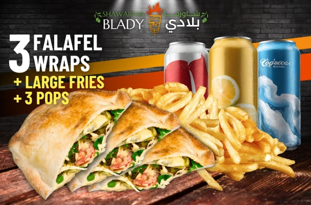 3 Falafel Wraps